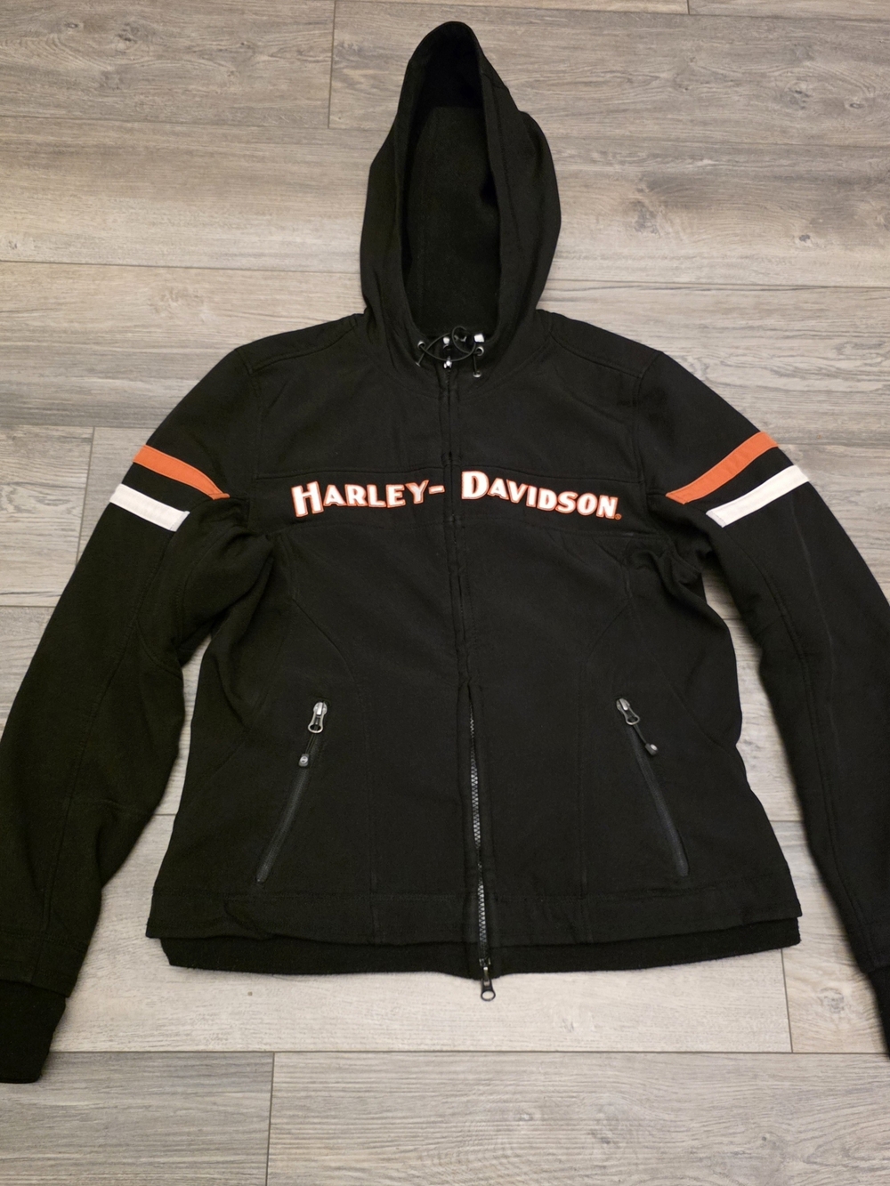 Harley-Davidson Women's Miss Enthusiast Softshell Hooded Jacket - Black Size Lar
